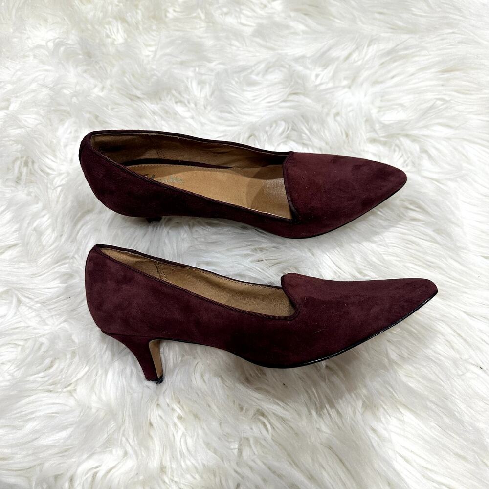 Clarks Inigo Suede Kitten Heels Sz 7.5 - Picture 6 of 9